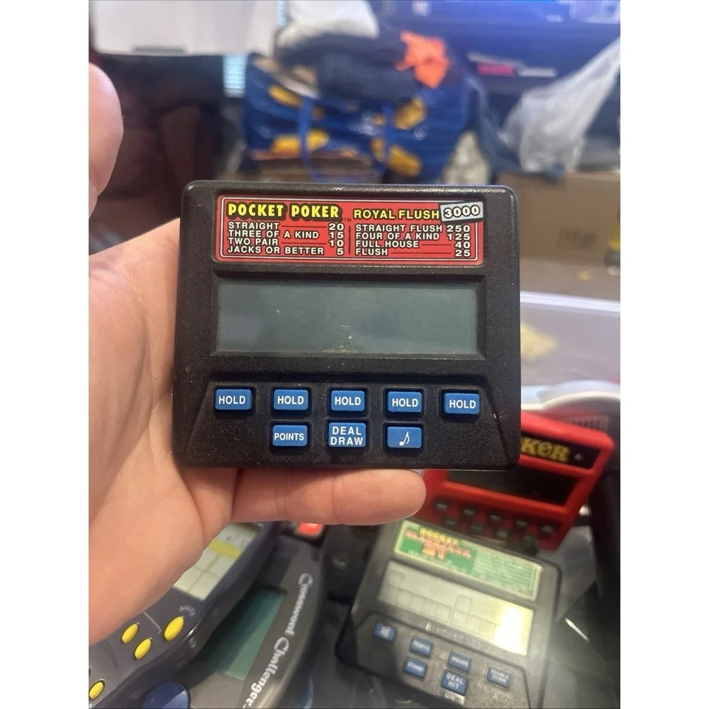 Radica Pocket Poker Royal Flush 3000 Model 1310 Electronic Handheld Game Tested